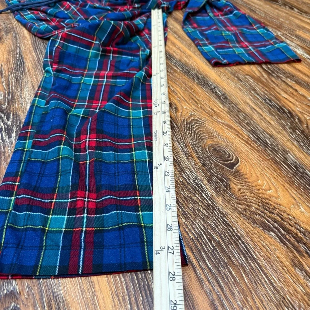 Nautica Size M Pajama Pants Mens Blue Red Green Plaid Drawstring Sleepwear